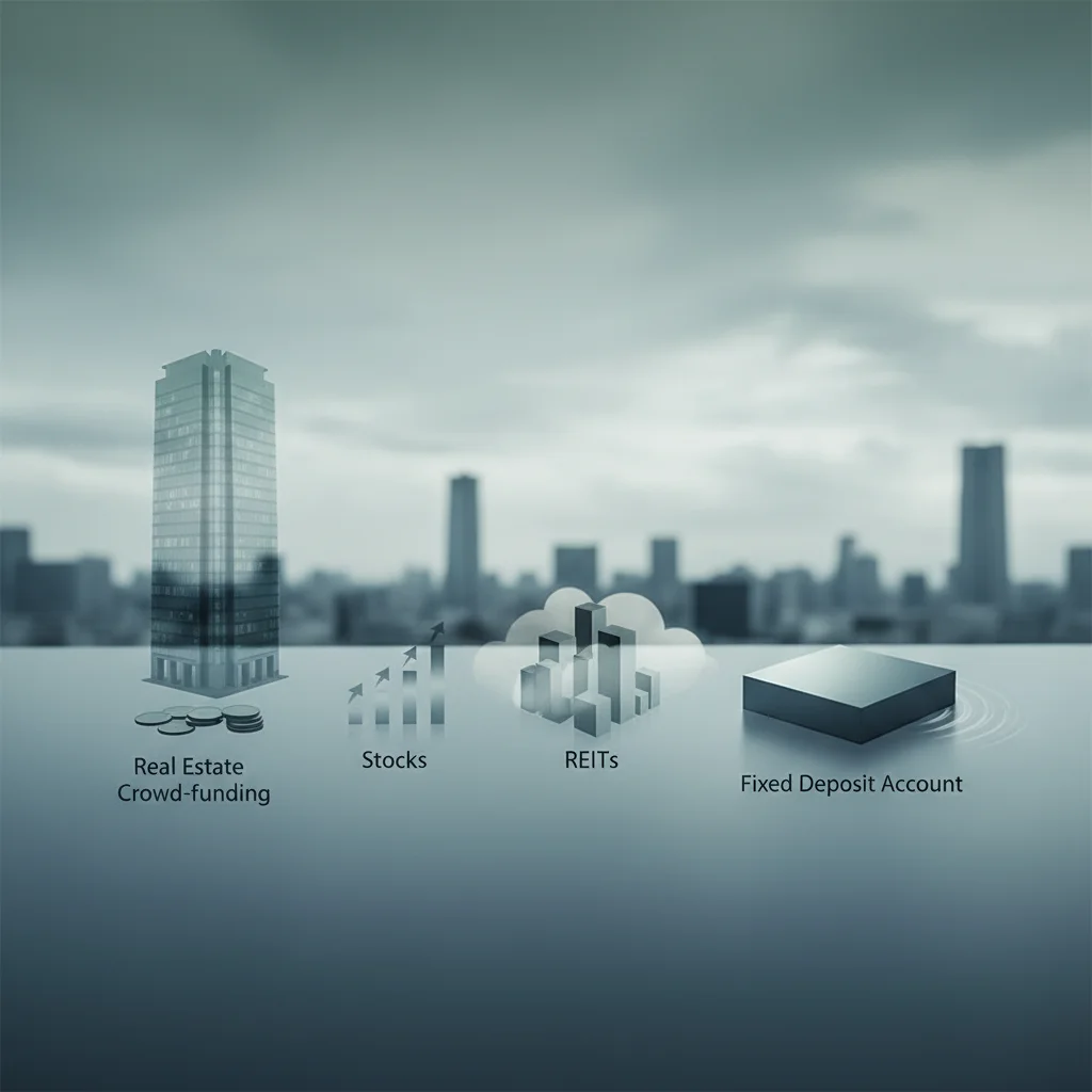 他の投資商品と比較したデメリット（株式・REIT・定期預金）